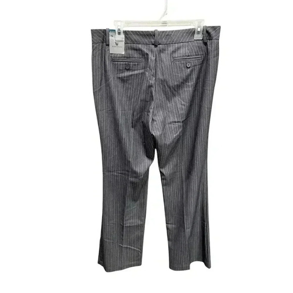 NWT Worthington Women's 12 Modern Fit Trouser Leg Pants Grey Stripes Work Casual - Picture 6 of 8